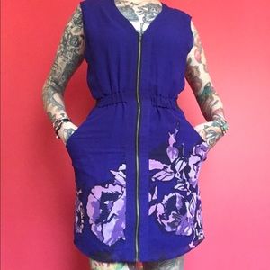 Cobalt blue & purple Guess sz S dress w/ pockets!